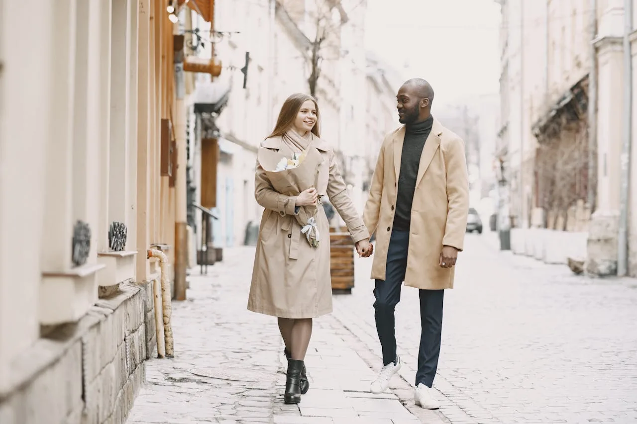 Couple walking in the city — matchmaking investment that delivers real Toronto connections